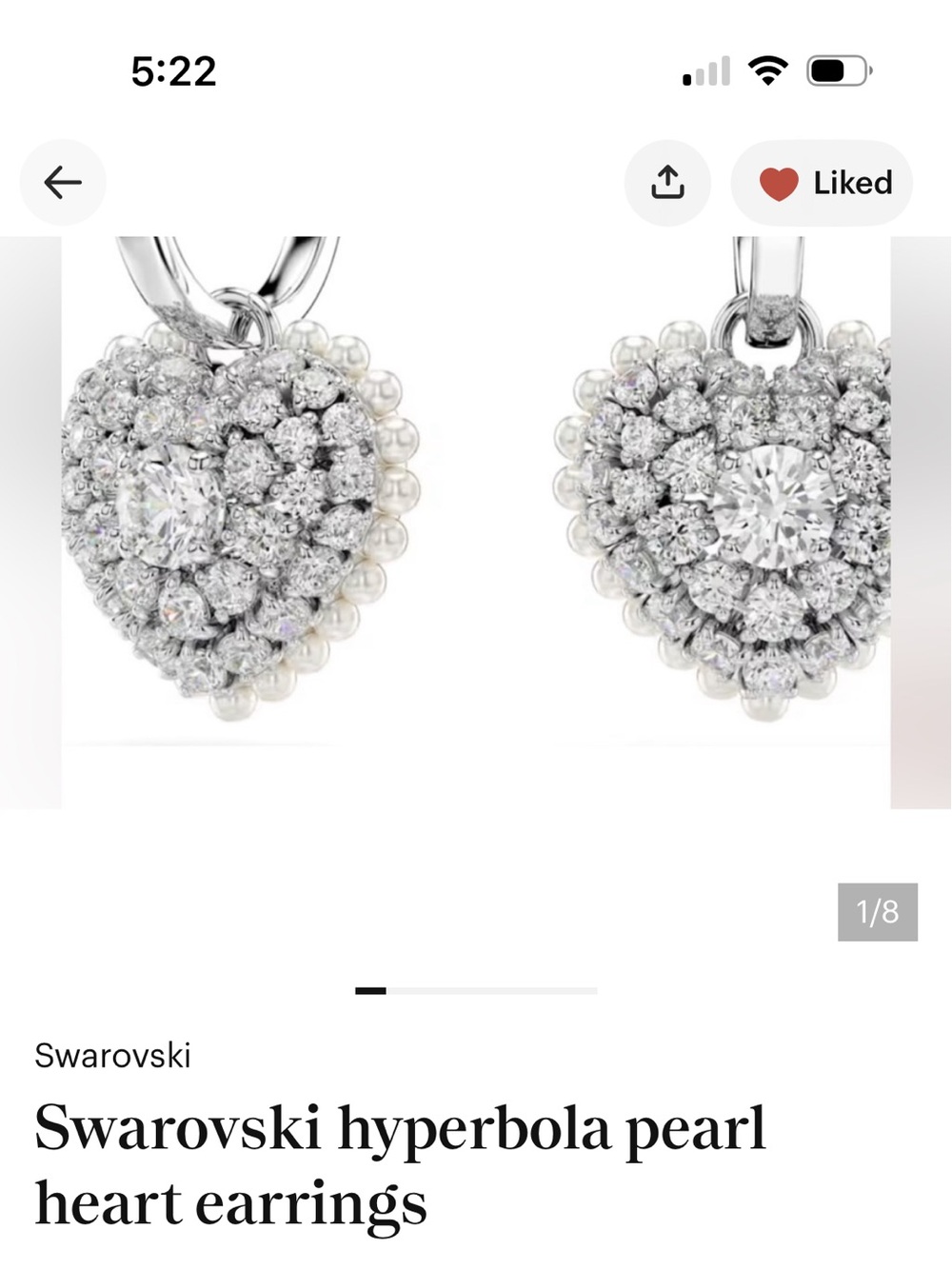 Swarovski Hyperbola crystal heart earrings